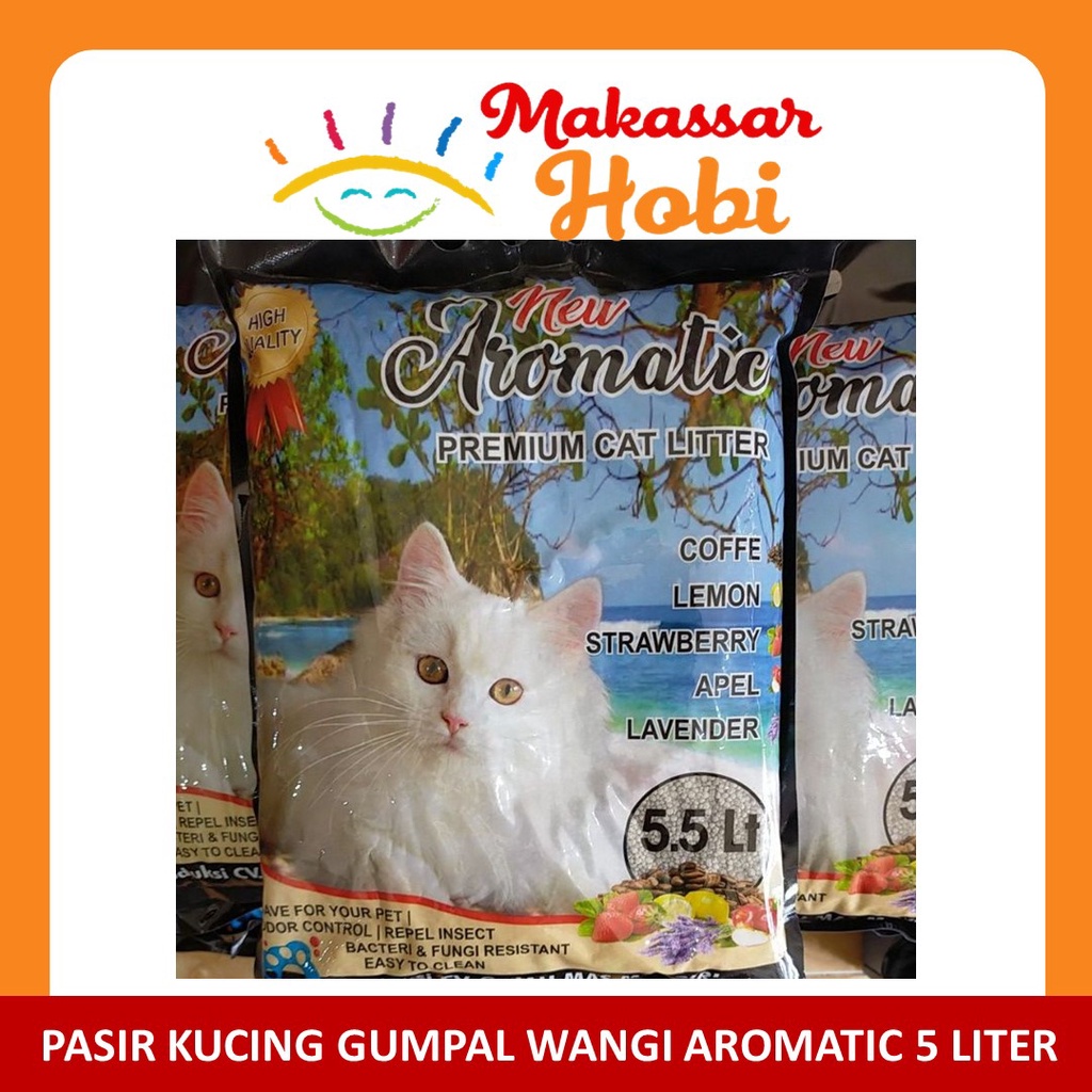 Pasir Kucing Aromatic 5 Liter Gumpal Wangi Bentonite Cat Litter Murah