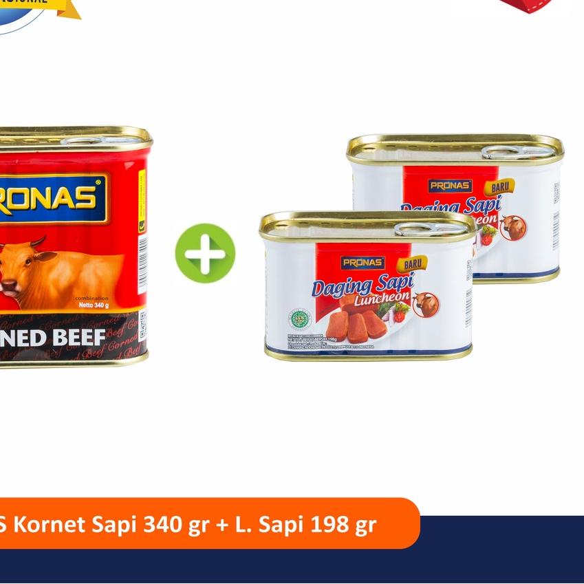 

❀ PRONAS Paket Exclusive Kornet Sapi 340 g dan Luncheon Sapi 198 g bundling 3 pcs ☝