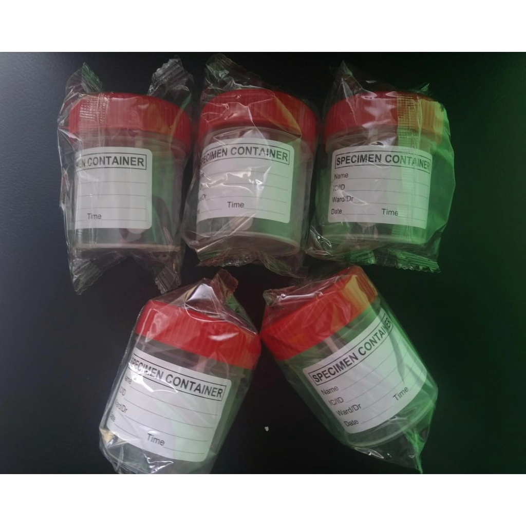 Stool Container, Specimen Container w/ spoon, Kontainer dengan Sendok