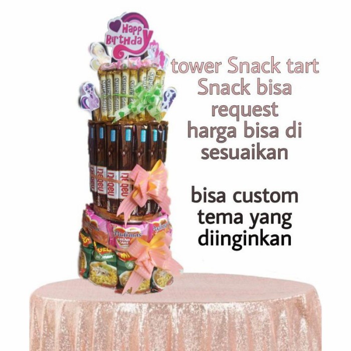Terlaris Snack Tart/Snack Tart Isi Uang/Snack/Tart*Tower Snack/Kue Ultah Isi Ua