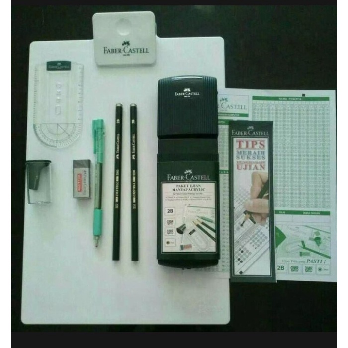 

Terlaris Paket Ujian Faber Castell/ Acrylic Papan Ujian Clipboard/ Paket Mantap