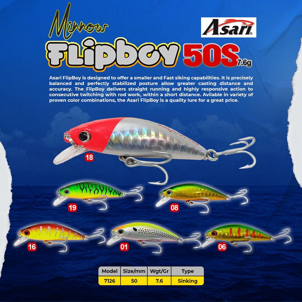 UMPAN MINNOW ASARI FLIPBOY 50MM
