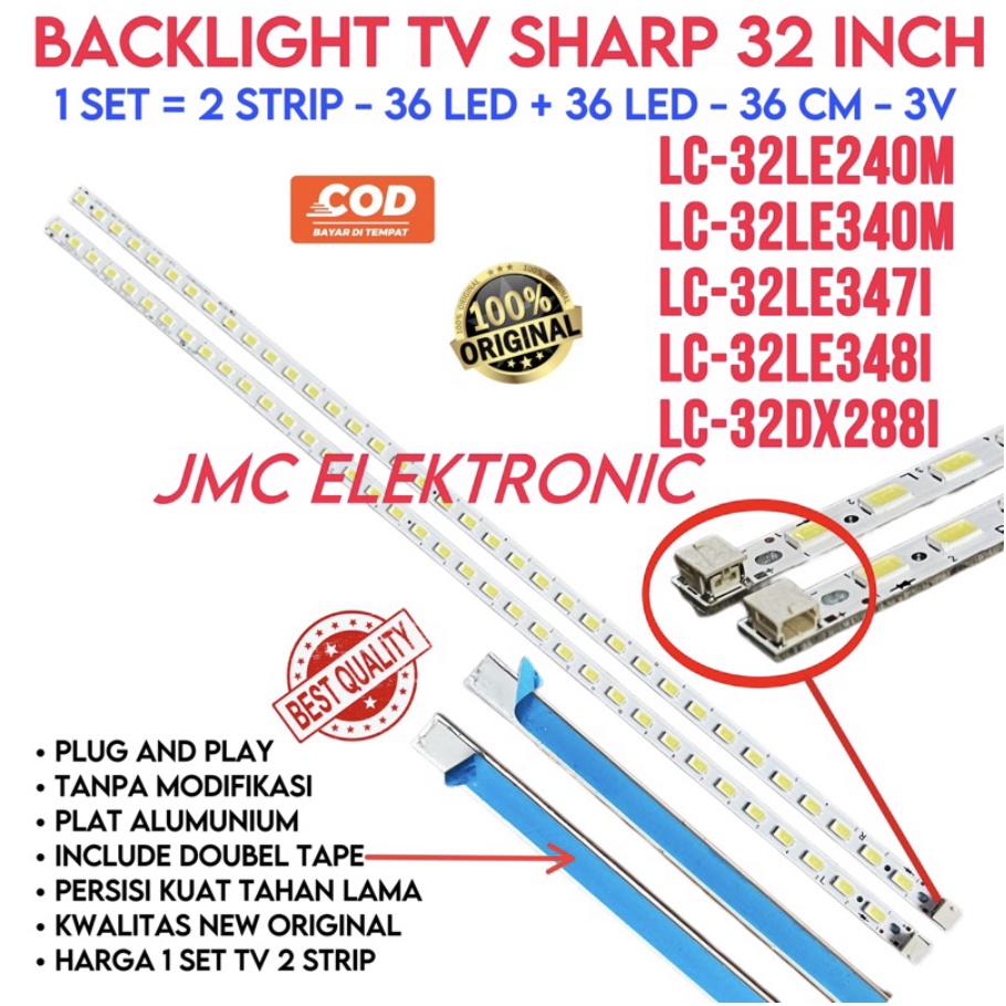 BACKLIGHT TV LED SHARP 32 INCH 32LE240M 32LE340M 32LE347I 32LE348I 32DX288I LC32LE240M LC32LE340M LC32LE347I LC32LE348I LC32DX288I 32LE240 32LE340 32LE347 32LE348 32DX288