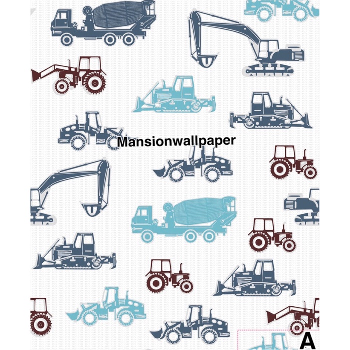 WALLPAPER DINDING ANAK LAKI MOBIL BIRU ORANGE HIJAU MODERN