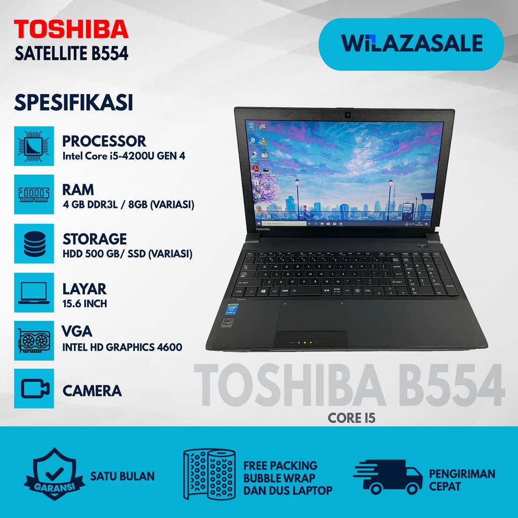 Laptop Toshiba B55 Core i5 Super Bagus