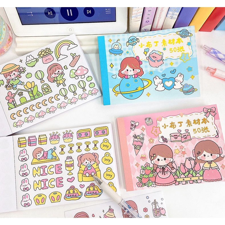 Isi 50 Lembar Sticker Buku Deco Lucu Momo Stiker Anti Air Tumblr DIY Hp Stiker Motif Kartun Lucu ala Korea Dekorasi Buku Diary Memo Journal Catatan Harian Anak Sekolah Alat Tulis Bahan Kertas Jepang Bisa Untuk Kado Ulang Tahun gift box @banyak