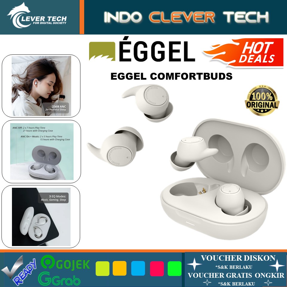Eggel ComfortBuds Sleep + TWS Bluetooth Earphone with ANC, ENC, Gamin