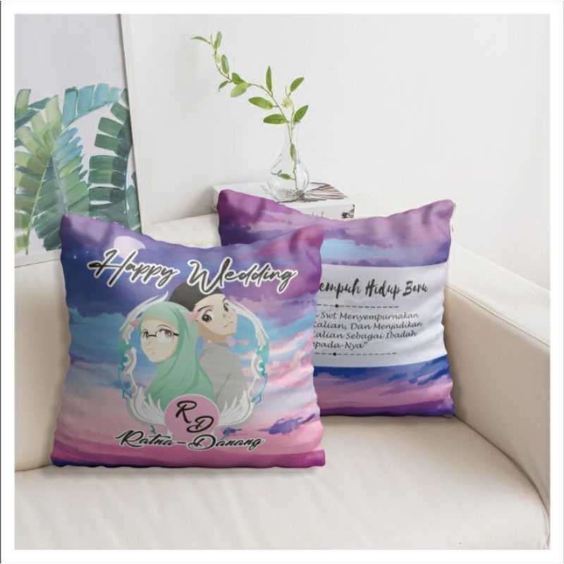 Bantal custom foto / Bantal kado / Bantal wedding / bantal full print / bantal wedding 4