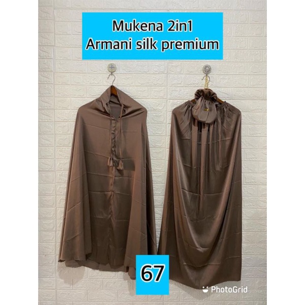 mukenah silk armani permium lasser kad.mukenah sutra armani silk permium ori