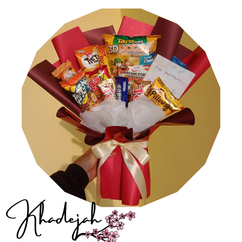 

Buket snack / buket jajan / buket makanan D [Buket premium]