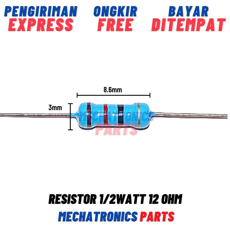 RESISTOR 1/2WATT 12OHM