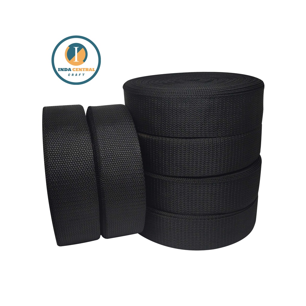 TALI WEBBING STRAP TAS LEBAR 3.8 CM TIPIS HITAM