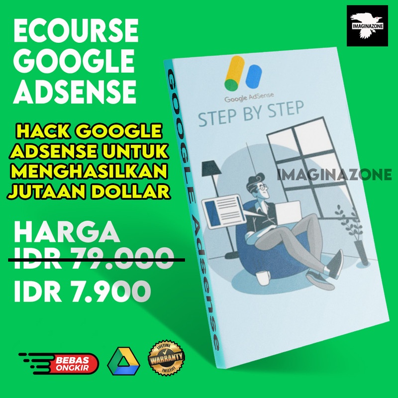 ECOURSE HACK GOOGLE ADSENSE UNTUK MENGHASILKAN  CUAN DARI WEBSITE | GARANSI LIFETIME | IMAGINAZONE