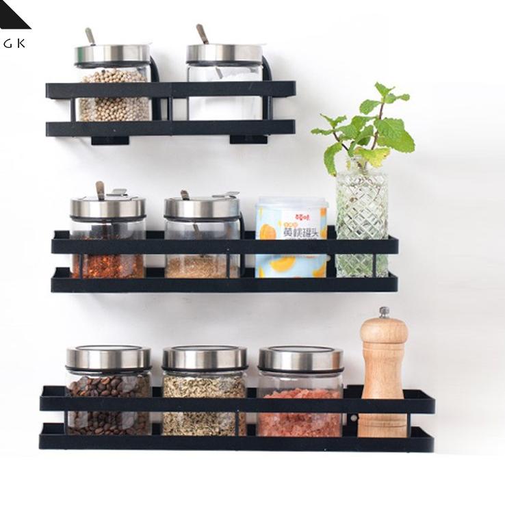 ➳ KAGK Rak Bumbu Dapur Dinding Rak Kamar Mandi Gantung Penyimpanan Rak Kecap Garam Rak Bumbu Serbagu