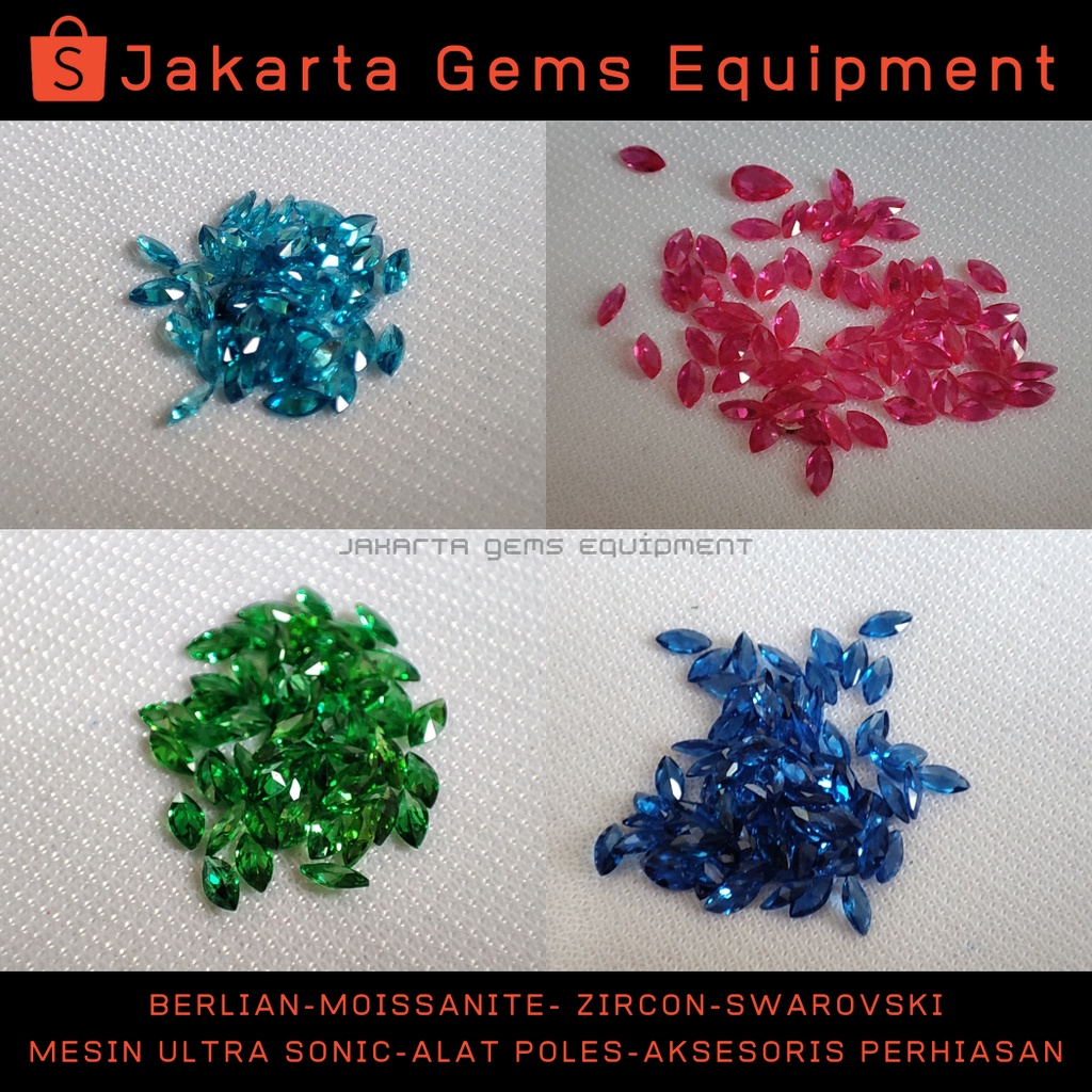 Batu Permata Zircon - Markis - AAAAA - 2.5 x 5 mm