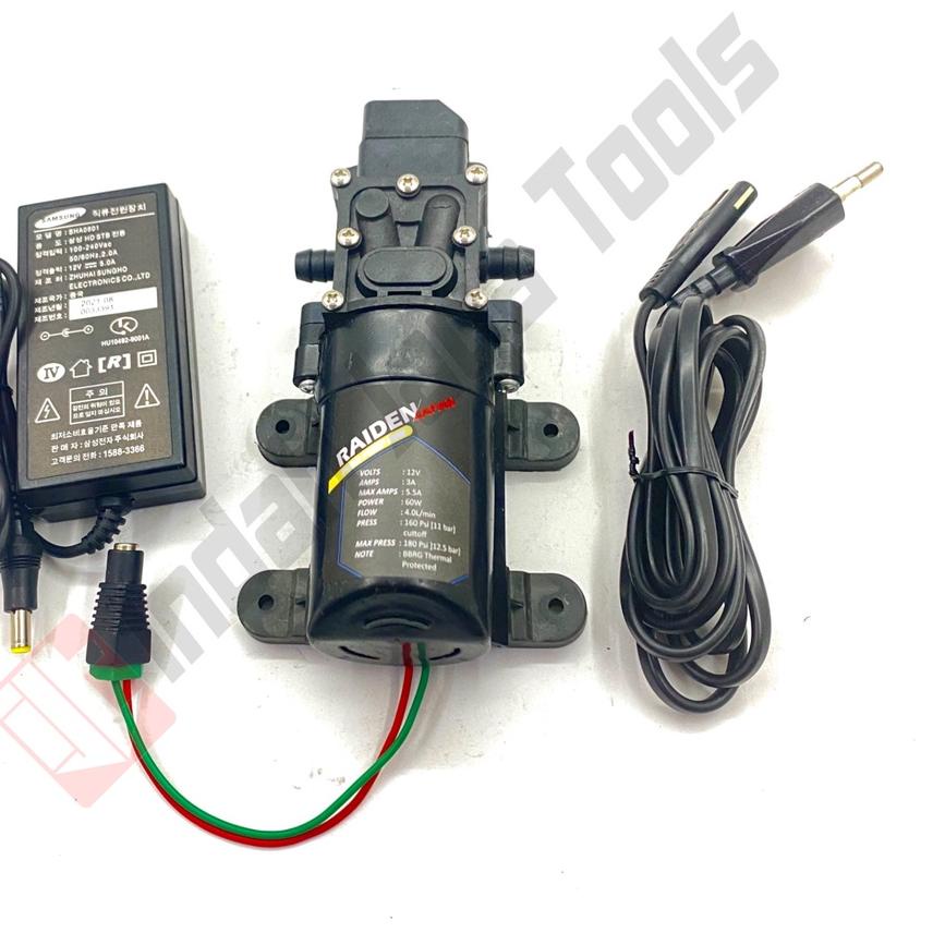 ➺ PAKET ADAPTOR RAIDEN160 PSI Dinamo Pompa Air DC Pump Cuci Motor AC ♠