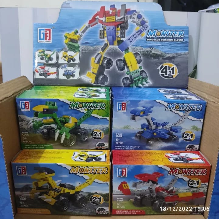 1 Box Mainan Lego Dinosaurus Bisa Berubah Bentuk Jadi Robot Dinosaurus Transform Robot