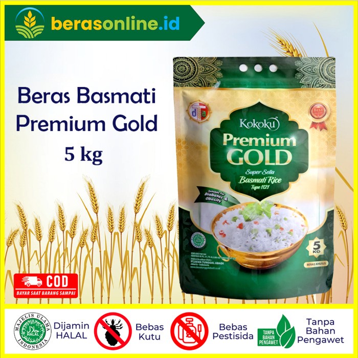 

[Bisa COD] BASMATI RICE " PREMIUM GOLD " 5KG