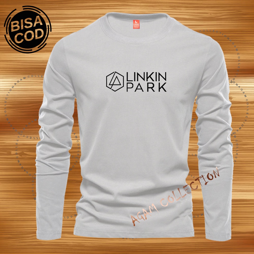 Agam Collection Baju Kaos Distro L-PARK 031 Text Hitam Lengan Panjang Premium Quality Kaos Pria Keren Kaos Cewek/Cowok