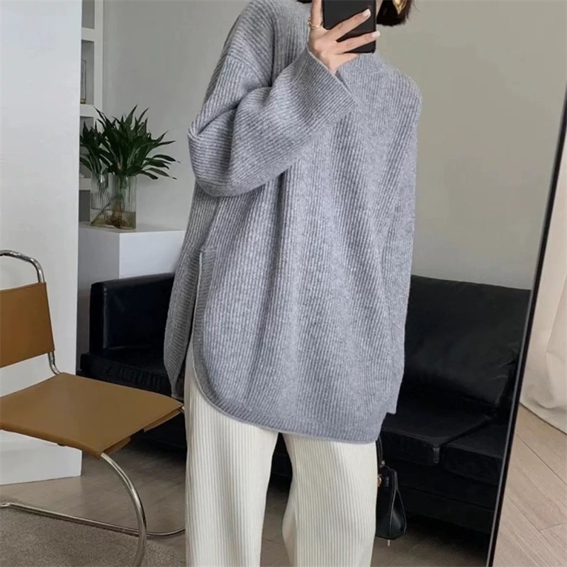 Aiko Sweater Polos Top Oversize Wanita - Atasan Rajut Jumbo Knit Import - TM (CX1732)