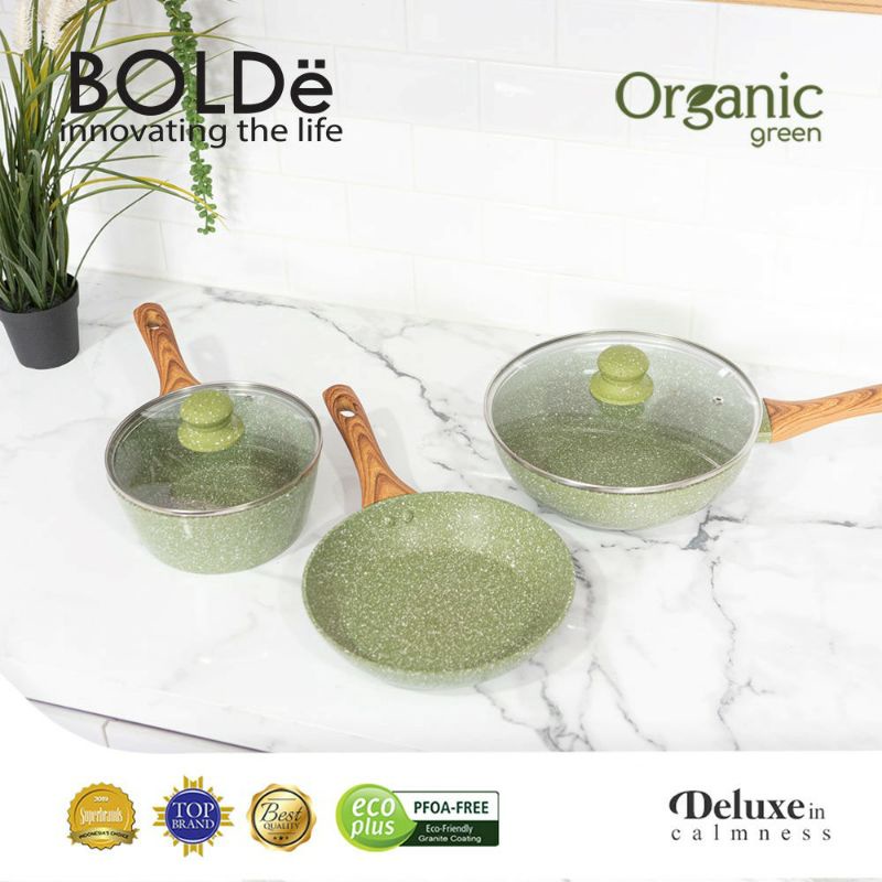 BOLDe Set Panci Organic Green Cookware 5 Pcs