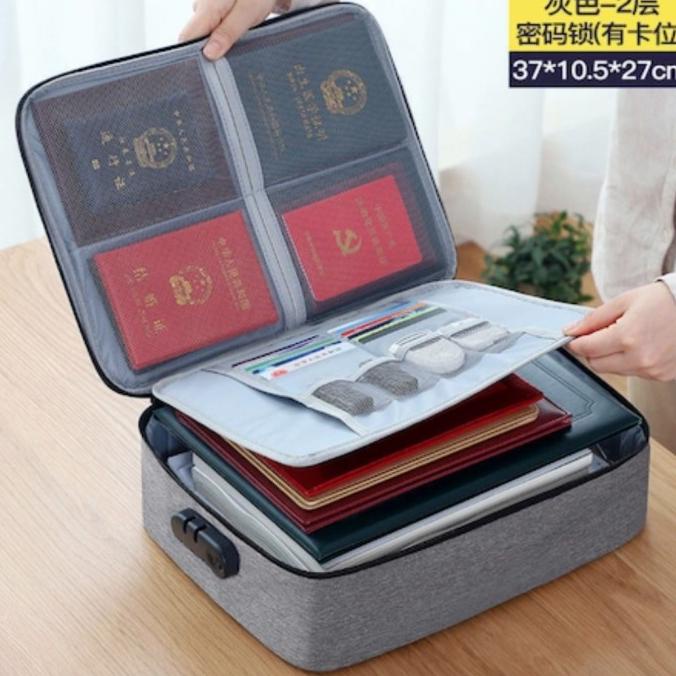 

Terbaru !!! Tas Koper Penyimpanan Dokumen Kunci Gembok / File Storage Travel Bag