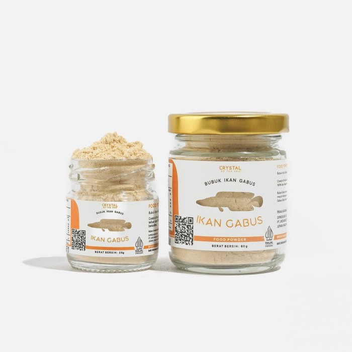 

Crystal of the sea Gabus Food Powder 20g/Bubuk Ikan Gabus / Kaldu MPASI / Tinggi Albumin