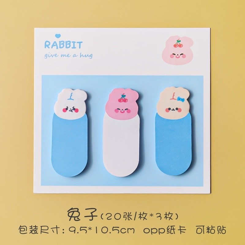 STICKY NOTE MINI KAWAII ANIMAL 3IN1 RT65