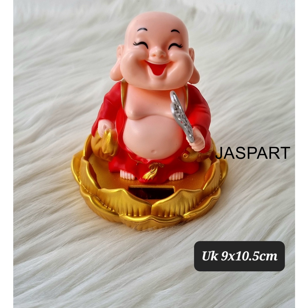 Boneka Pajangan Hiasan Kue Bobble Head Goyang Solar Dashboard Mobil Cake Top Buddha Budha