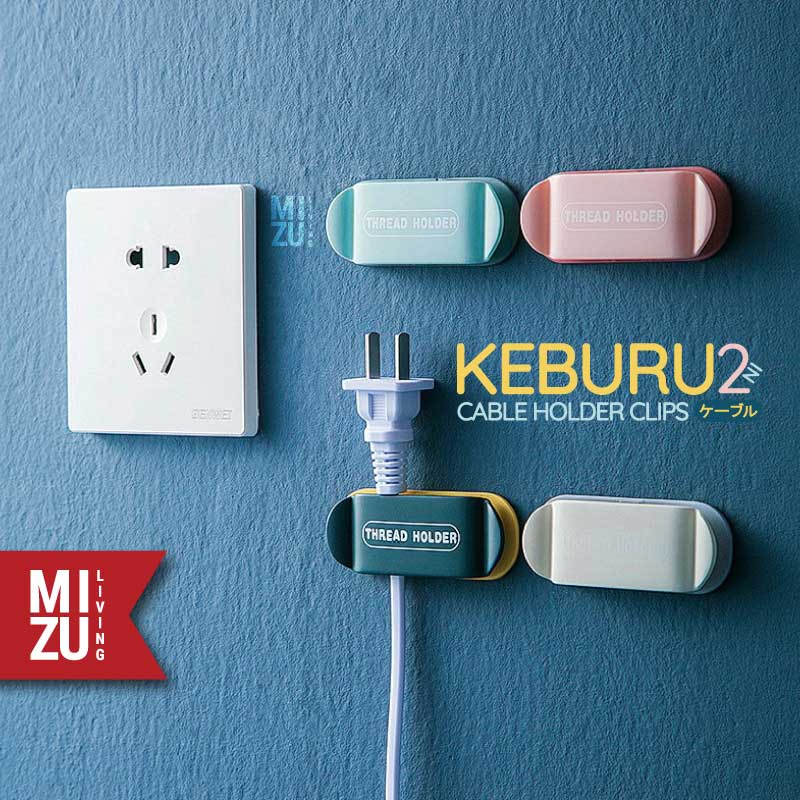 MIZU KEBURU-NI Cable Holder Clips Self Adhesive Cord Holder Cable Organizer Clips Klip Kabel Tempel