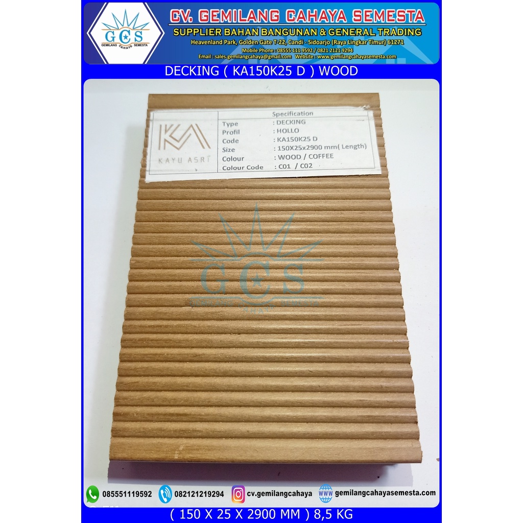 KA150K25 D - Decking WPC / Lantai WPC / Lantai Kolam Renang