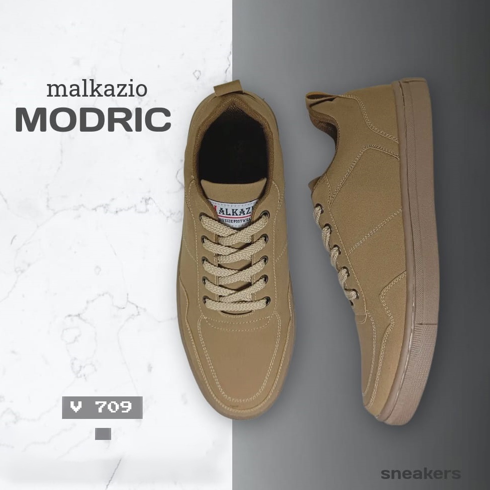 MODRIC X ZAGIB V.709 | Sepatu Pria Sneaker Tali Casual Remaja Dark Beige