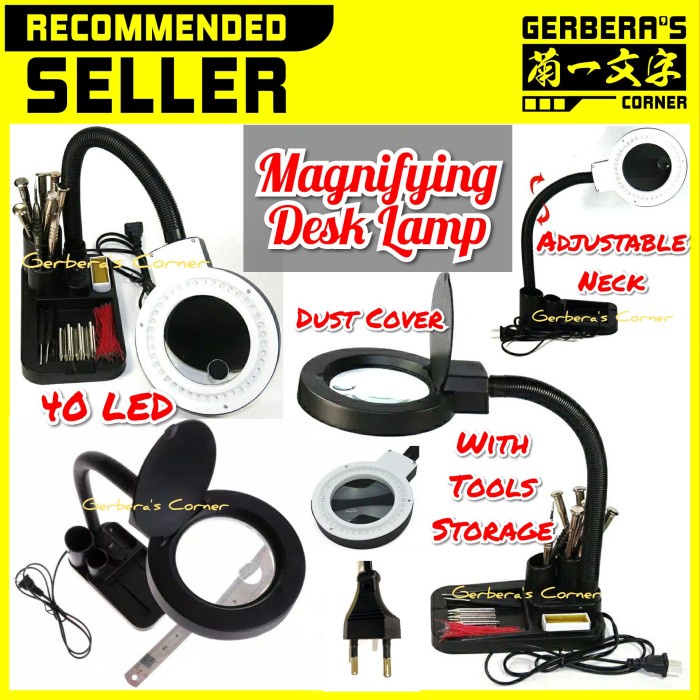 

Terlaris Magnifying Desk Lamp 40 Led Working Lamp + Magnifier Magnifier Lamp