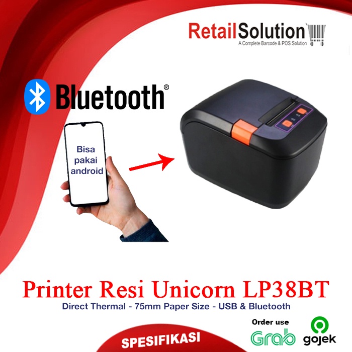Printer Label Thermal Bluetooth - Unicorn LP38BT / LP-38BT / LP38-BT