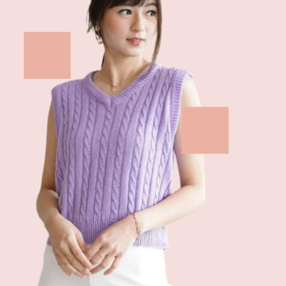 ➥ Rompi rajut cable / knit vest cable premium ➺