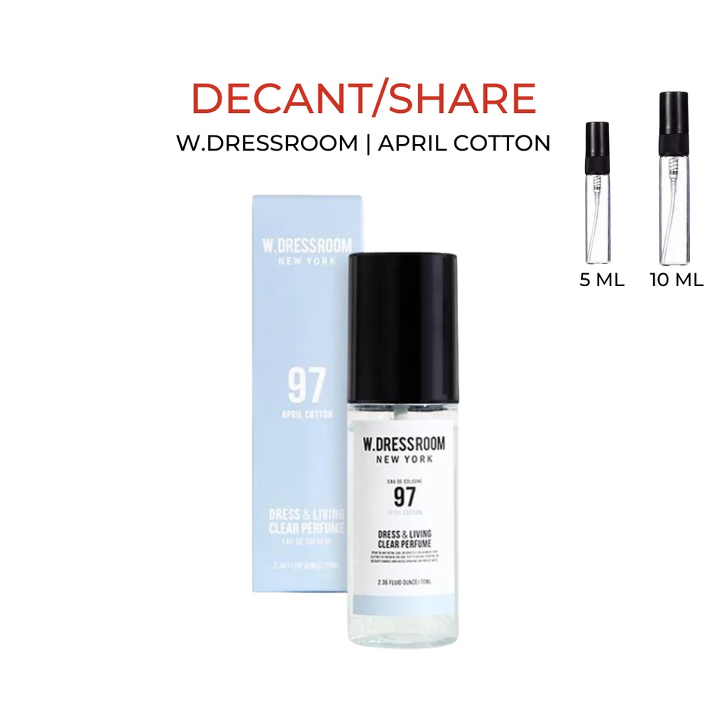DECANT PARFUM BODY MIST DRESSROOM APRIL COTTON 5ML 10ML SHARE IN BOTTLE TRAVEL SIZE PARFUM