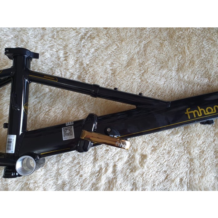 Frame set Fnhon Monsoon Black Gold Hitam Emas Discbrake not U brake