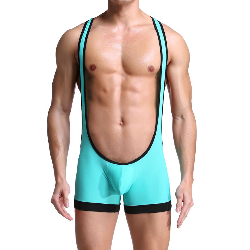 Elastic Mens Undershirts One-piece Bodysuit Jockstrap Leotard Wrestling Singlet Sport Jumpsuits Unde