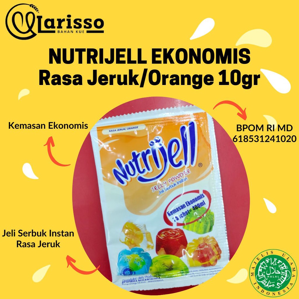 

NUTRIJELL EKONOMIS JELLY POWDER JELI SERBUK INSTAN RASA JERUK 10GR