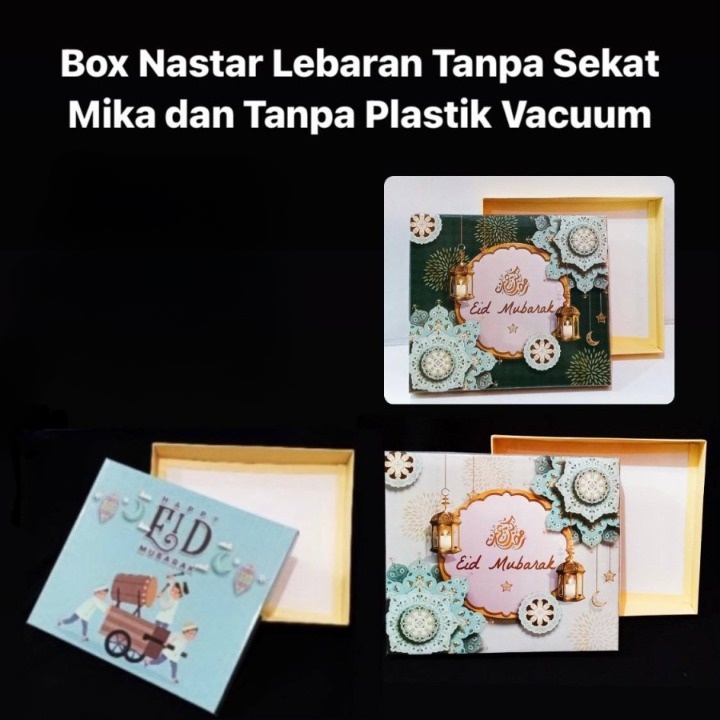 

3 pcs box idul fitri packaging kue nastar tanpa sekat ukuran 22 x 19 x 3 cm kotak kemasan hampers lebaran