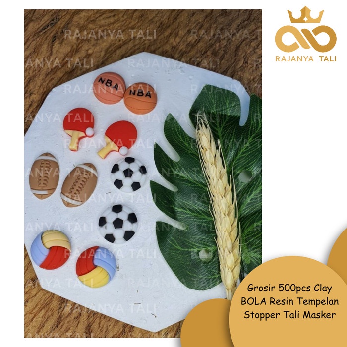 Stopper Grosir 500Pcs Clay Bola Resin Tempelan Stopper Tali Masker