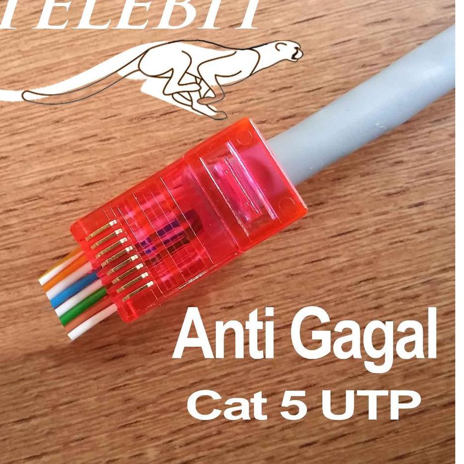 ◊ Konektor RJ45 CAT 5E Connector RJ 45 Anti Gagal Easy Crimping ➷
