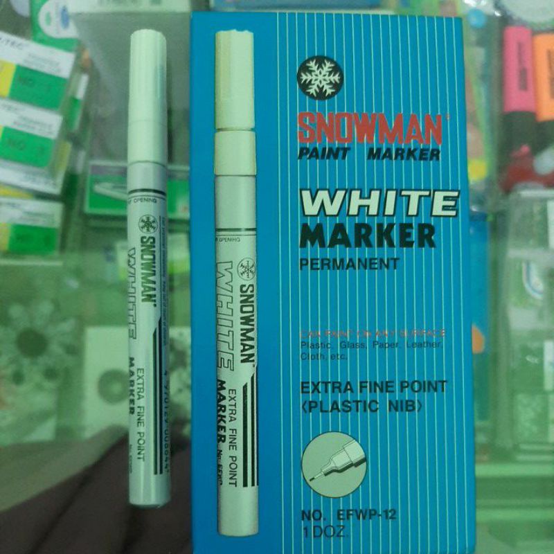 

spidol putih kecil (snowman paint marker extra fiine point)