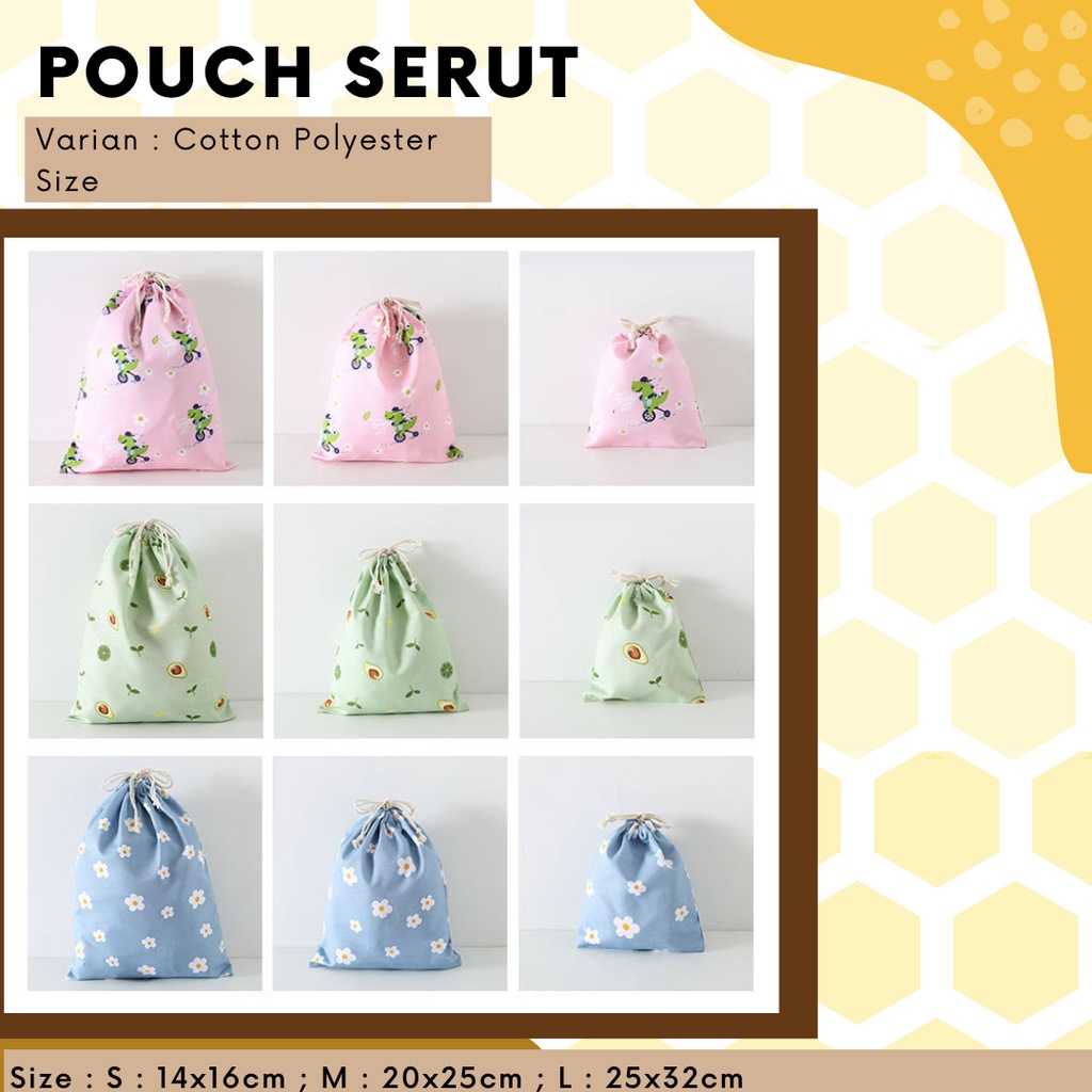 Reject Salee / Pouch serut /Cotton Alpukat