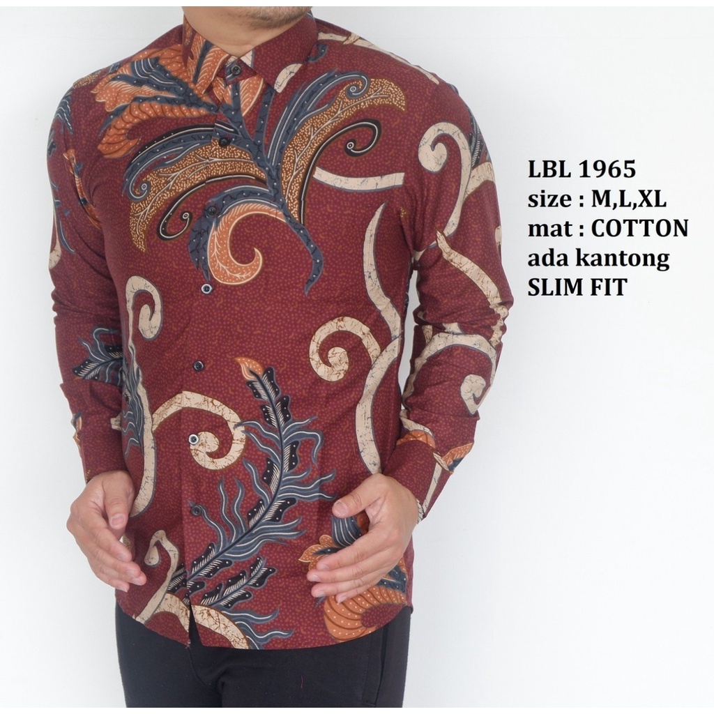 KEMEJA BATIK PRIA SLIM FIT BAJU BATIK PRIA SLIM FIT PREMIUM LBL1965