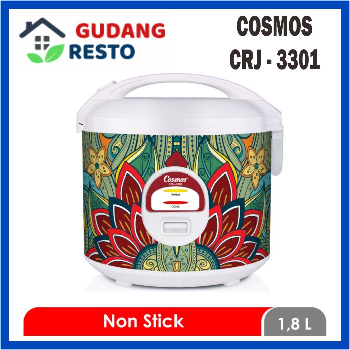 COSMOS CRJ 3301 RICE COOKER 1.8 L BATIK SERIES MAGICCOM CRJ3301 1,8 LITER 3 IN 1 ANTI LENGKET