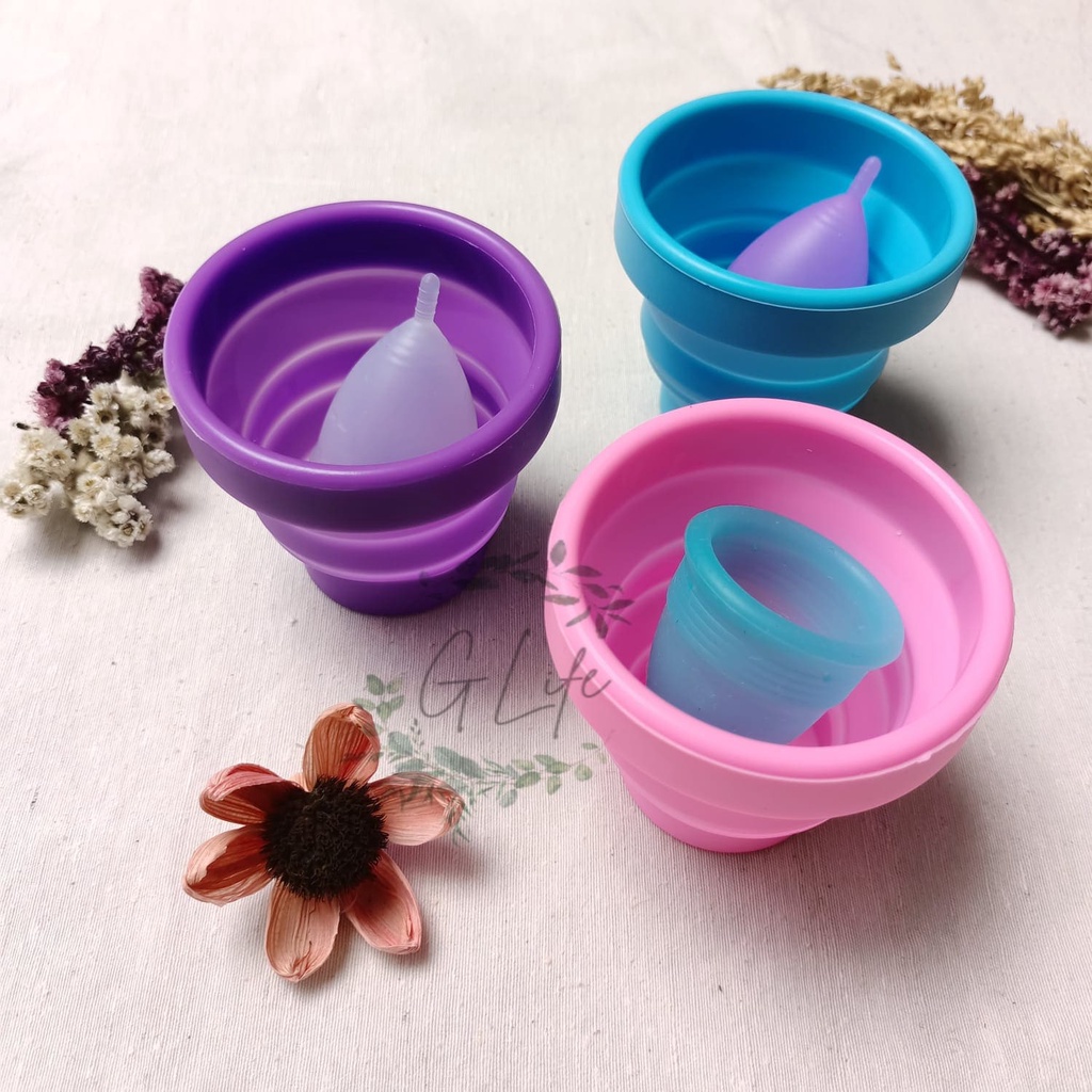 GLife Tempat Sterilisasi Menstrual Cup,Wadah Menstrual Cup, Portable Penyimpanan Menstrual Cup