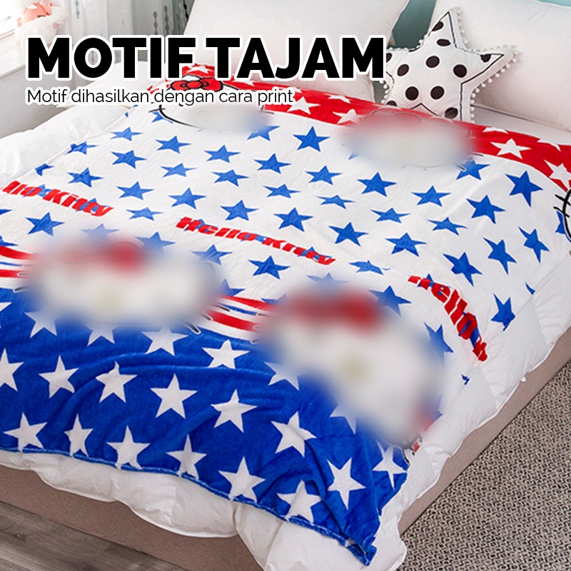 Selimut Karakter Lembut Motif Size 125x175cm Polyester Tebal Halus Perlengkapan Kamar Tidur Import - HK300 - Comforthomes