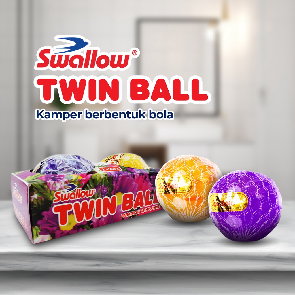 KAMPER KAPUR BARUS PENGHARUM RUANGAN SWALLOW TWIN BALLS 2'S X 150GR