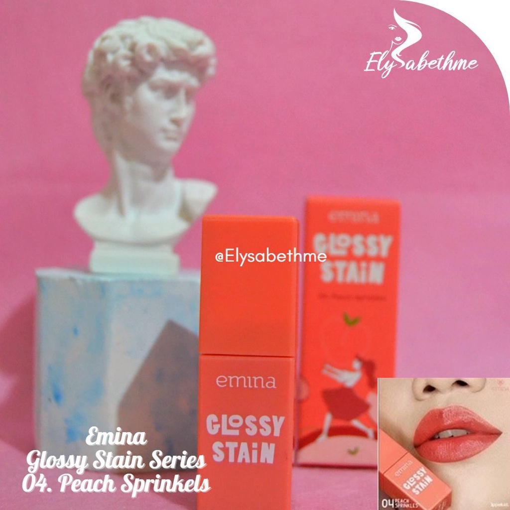 ✿ELYSABETHME✿ ˜”*°• emina •°*”˜. emina glossy stain lip lipgloss lipstick cair tekstur ringan mudah di blend